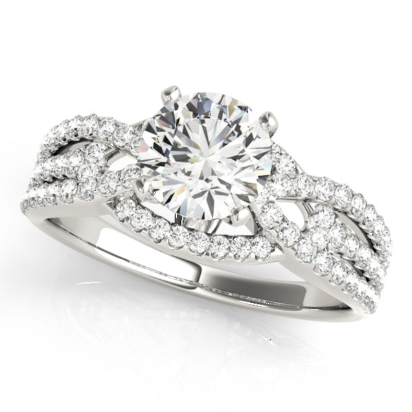 Heirloom Multi-Row Round Diamond Engagement Ring — 9K/18K Gold & Platinum