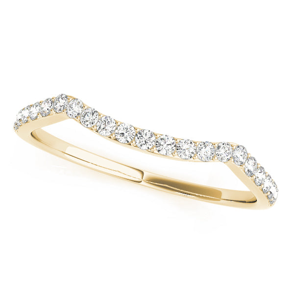 Prong Set Curved Half Eternity Ring in Gold & Platinum