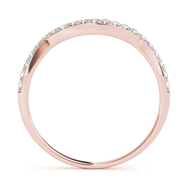 Prong Set Curved Half Eternity Ring in Gold & Platinum