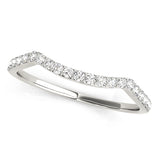 Prong Set Curved Half Eternity Ring in Gold & Platinum