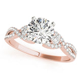 Refined Multi-Row Round Diamond Engagement Ring — 9K/18K Gold & Platinum