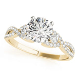 Refined Multi-Row Round Diamond Engagement Ring — 9K/18K Gold & Platinum
