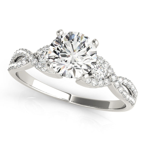 Refined Multi-Row Round Diamond Engagement Ring — 9K/18K Gold & Platinum