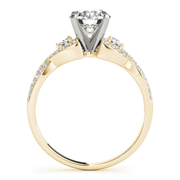 Refined Multi-Row Round Diamond Engagement Ring — 9K/18K Gold & Platinum