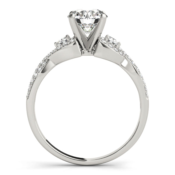 Refined Multi-Row Round Diamond Engagement Ring — 9K/18K Gold & Platinum