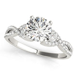 Refined Multi-Row Round Diamond Engagement Ring — 9K/18K Gold & Platinum