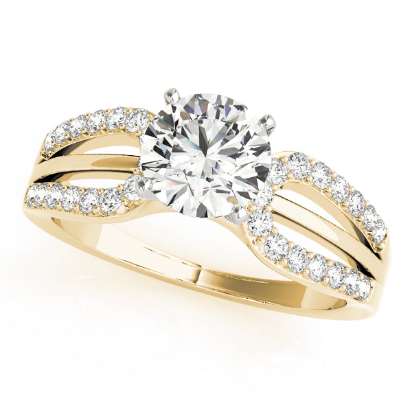 Iconic Multi-Row Round Diamond Engagement Ring — 9K/18K Gold & Platinum