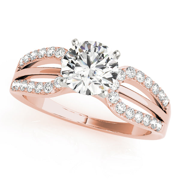 Iconic Multi-Row Round Diamond Engagement Ring — 9K/18K Gold & Platinum