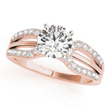 Iconic Multi-Row Round Diamond Engagement Ring — 9K/18K Gold & Platinum