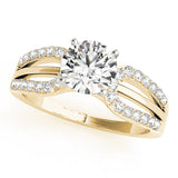 Iconic Multi-Row Round Diamond Engagement Ring — 9K/18K Gold & Platinum