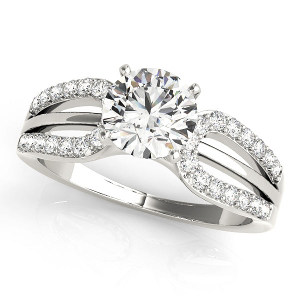 Iconic Multi-Row Round Diamond Engagement Ring — 9K/18K Gold & Platinum