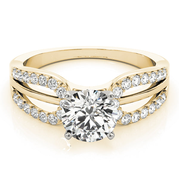 Iconic Multi-Row Round Diamond Engagement Ring — 9K/18K Gold & Platinum