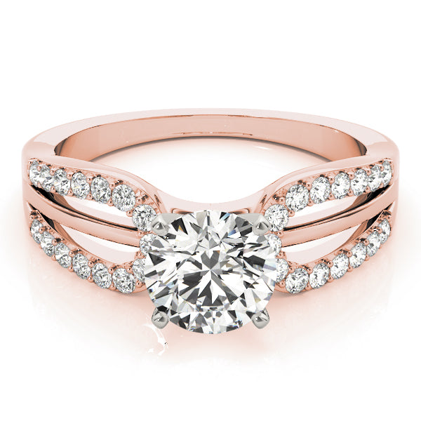 Iconic Multi-Row Round Diamond Engagement Ring — 9K/18K Gold & Platinum