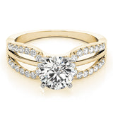 Iconic Multi-Row Round Diamond Engagement Ring — 9K/18K Gold & Platinum