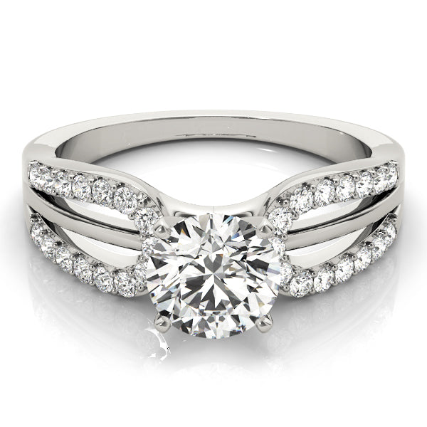 Iconic Multi-Row Round Diamond Engagement Ring — 9K/18K Gold & Platinum