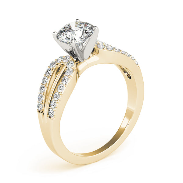 Iconic Multi-Row Round Diamond Engagement Ring — 9K/18K Gold & Platinum