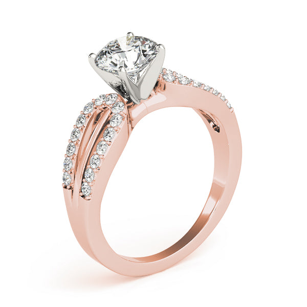 Iconic Multi-Row Round Diamond Engagement Ring — 9K/18K Gold & Platinum