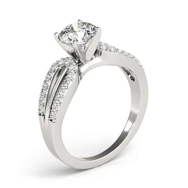 Iconic Multi-Row Round Diamond Engagement Ring — 9K/18K Gold & Platinum