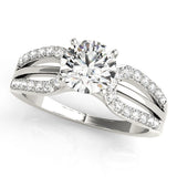 Iconic Multi-Row Round Diamond Engagement Ring — 9K/18K Gold & Platinum