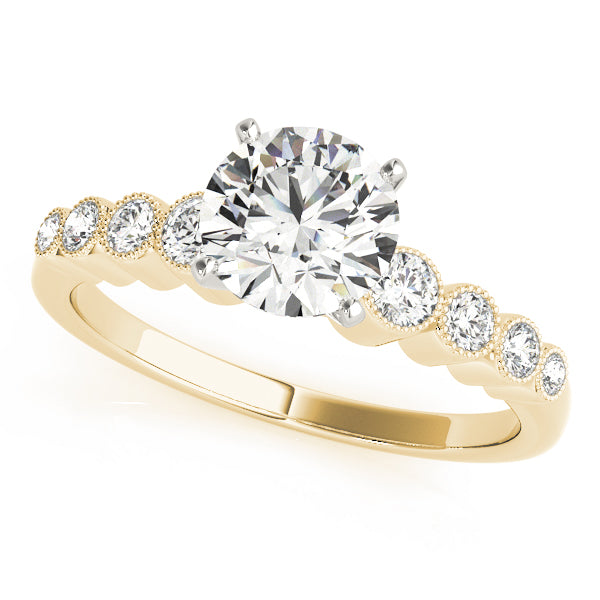 Signature Bezel-Set Round Diamond Engagement Ring — 9K/18K Gold & Platinum