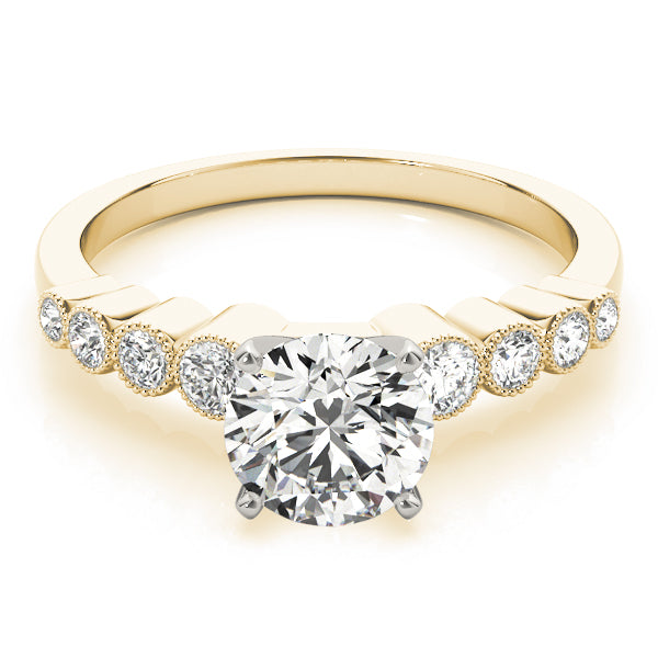 Signature Bezel-Set Round Diamond Engagement Ring — 9K/18K Gold & Platinum