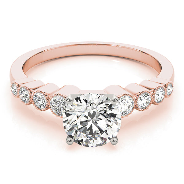 Signature Bezel-Set Round Diamond Engagement Ring — 9K/18K Gold & Platinum
