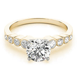 Signature Bezel-Set Round Diamond Engagement Ring — 9K/18K Gold & Platinum