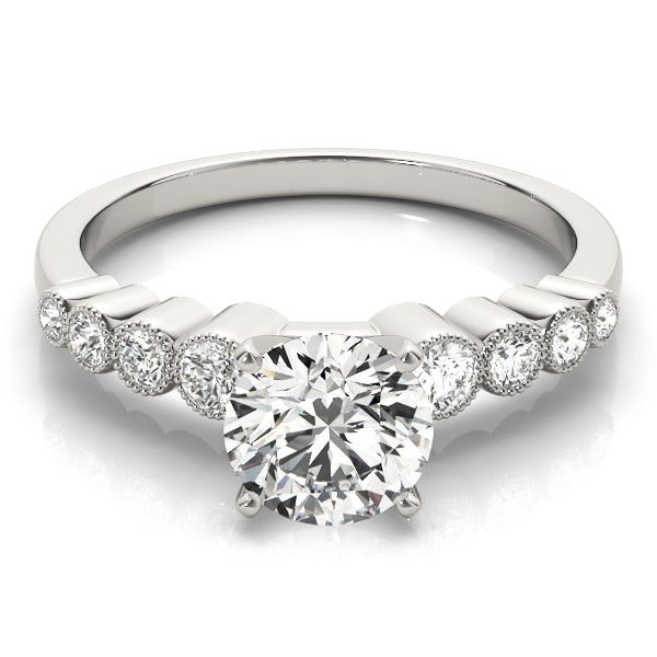 Signature Bezel-Set Round Diamond Engagement Ring — 9K/18K Gold & Platinum