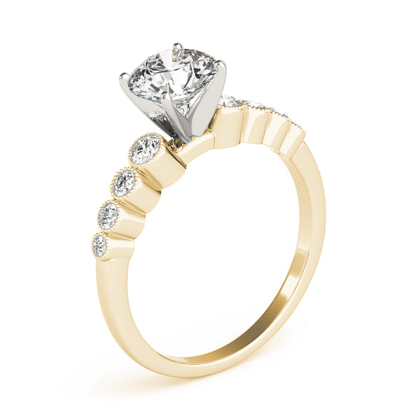 Signature Bezel-Set Round Diamond Engagement Ring — 9K/18K Gold & Platinum