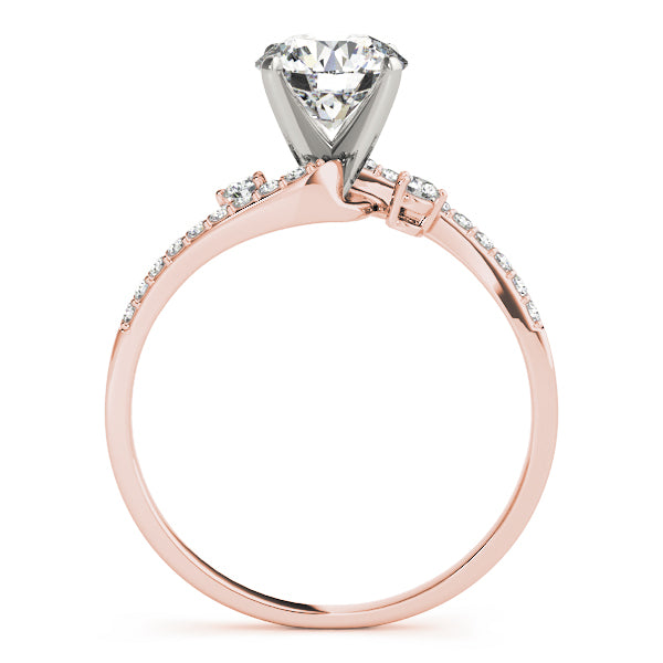 Exquisite Bypass Round Diamond Engagement Ring — 9K/18K Gold & Platinum