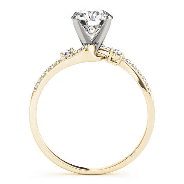 Exquisite Bypass Round Diamond Engagement Ring — 9K/18K Gold & Platinum