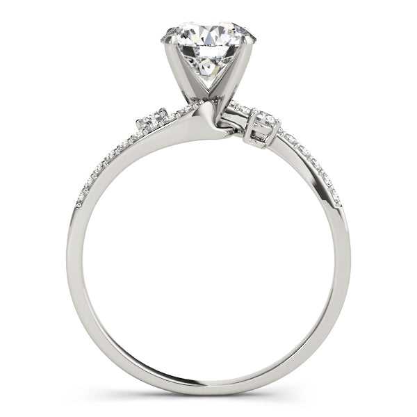 Exquisite Bypass Round Diamond Engagement Ring — 9K/18K Gold & Platinum