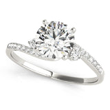 Exquisite Bypass Round Diamond Engagement Ring — 9K/18K Gold & Platinum