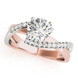 Heirloom Bypass Round Diamond Engagement Ring — 9K/18K Gold & Platinum