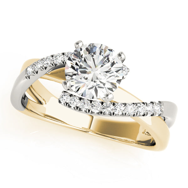 Heirloom Bypass Round Diamond Engagement Ring — 9K/18K Gold & Platinum