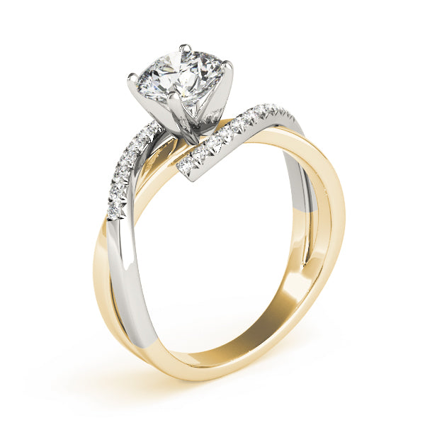 Heirloom Bypass Round Diamond Engagement Ring — 9K/18K Gold & Platinum