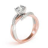 Heirloom Bypass Round Diamond Engagement Ring — 9K/18K Gold & Platinum