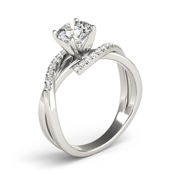Heirloom Bypass Round Diamond Engagement Ring — 9K/18K Gold & Platinum