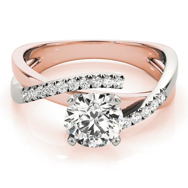 Heirloom Bypass Round Diamond Engagement Ring — 9K/18K Gold & Platinum