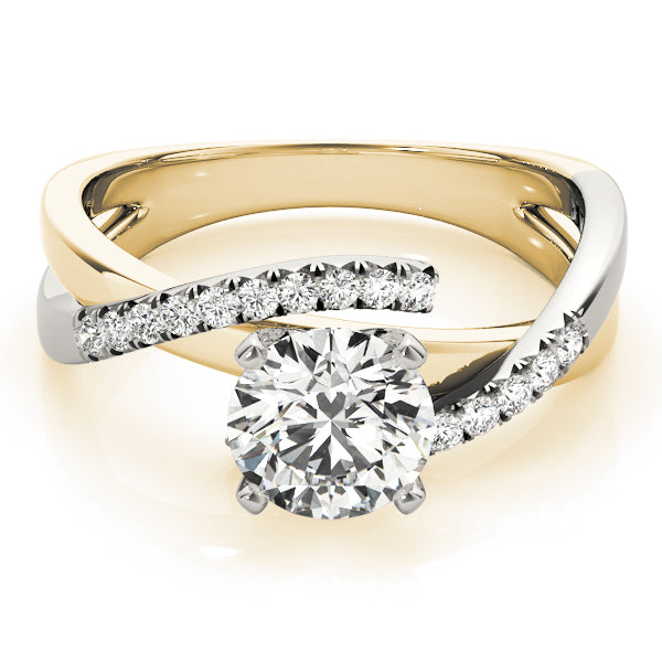 Heirloom Bypass Round Diamond Engagement Ring — 9K/18K Gold & Platinum