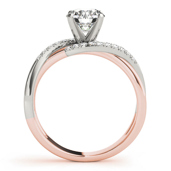 Heirloom Bypass Round Diamond Engagement Ring — 9K/18K Gold & Platinum