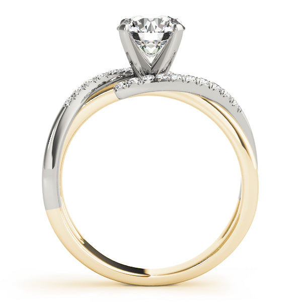 Heirloom Bypass Round Diamond Engagement Ring — 9K/18K Gold & Platinum