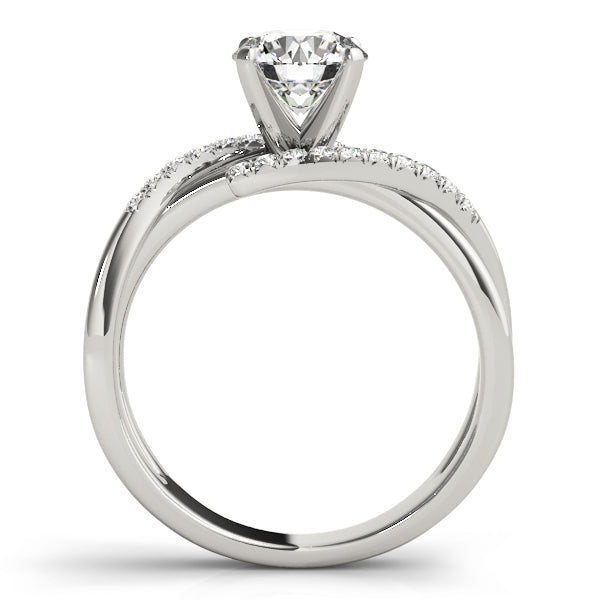 Heirloom Bypass Round Diamond Engagement Ring — 9K/18K Gold & Platinum