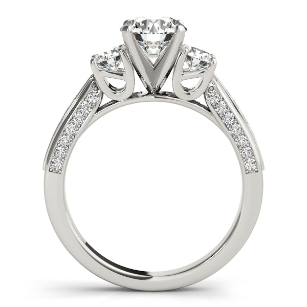 Majestic Three-Stone Round Diamond Engagement Ring — 9K/18K Gold & Platinum