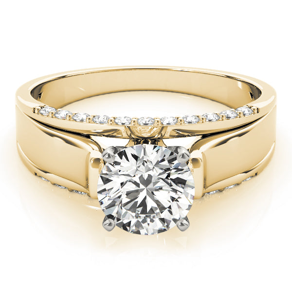 Sculpted Remounts Round Diamond Engagement Ring — 9K/18K Gold & Platinum