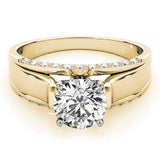 Sculpted Remounts Round Diamond Engagement Ring — 9K/18K Gold & Platinum