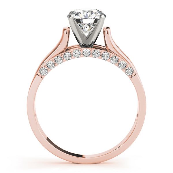 Sculpted Remounts Round Diamond Engagement Ring — 9K/18K Gold & Platinum