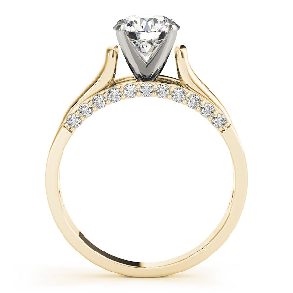 Sculpted Remounts Round Diamond Engagement Ring — 9K/18K Gold & Platinum