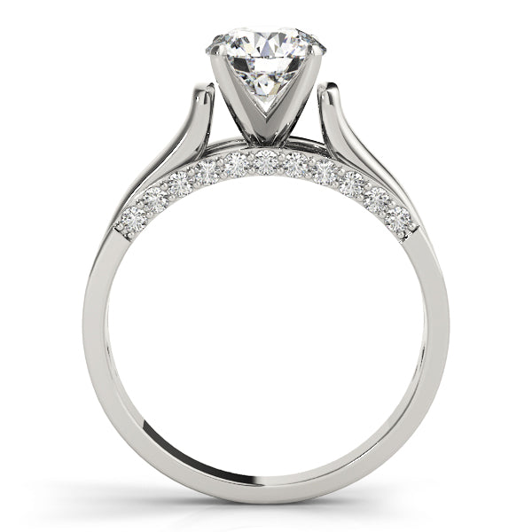 Sculpted Remounts Round Diamond Engagement Ring — 9K/18K Gold & Platinum