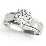Sculpted Remounts Round Diamond Engagement Ring — 9K/18K Gold & Platinum